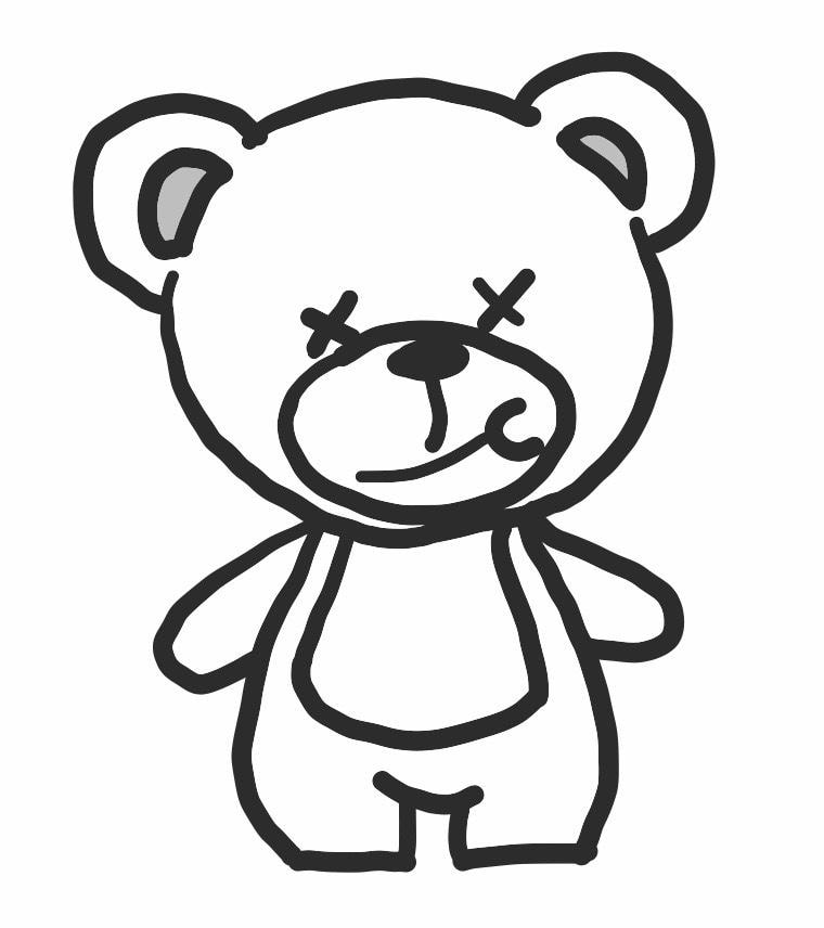 Hand-drawn teddy bear illustration